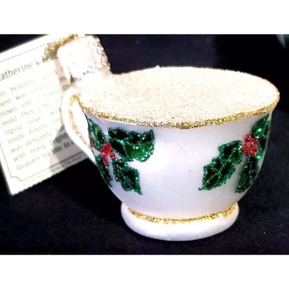 Old World Christmas OWC Blown Glass Katherine's Teapot and Teacup Set with Tags - Picture 5 of 16
